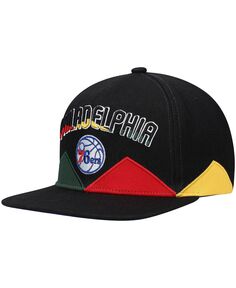 Черная мужская кепка Snapback Philadelphia 76ers History Month черного цвета Mitchell &amp; Ness
