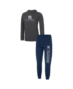 Мужской темно-синий, темно-серый комплект с худи и джоггерами New York Yankees Meter Concepts Sport