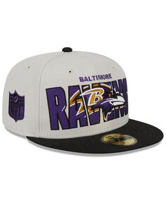 Мужская шляпа Stone, черная, Baltimore Ravens, драфт НФЛ 2023, на сцене 59FIFTY, облегающая шляпа New Era