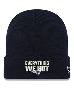 Мужская темно-синяя вязаная шапка New England Patriots Everything We Got с манжетами New Era
