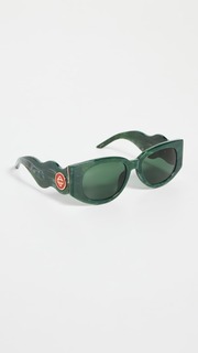 Солнцезащитные очки Casablanca Acetate &amp; Metal Oval Wave, зеленый