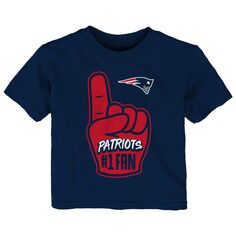 Темно-синяя футболка New England Patriots для младенцев Outerstuff