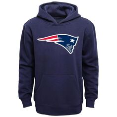 Флисовый пуловер с капюшоном с логотипом команды New England Patriots Youth Primary — темно-синий Outerstuff