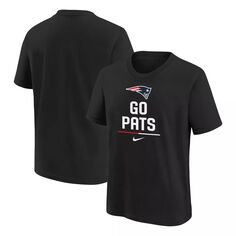 Молодежная черная футболка с надписью Nike New England Patriots Team Nike