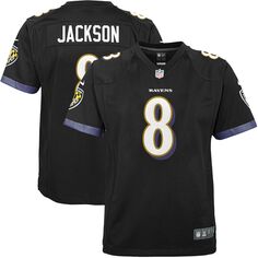 Молодежная игровая майка Nike Lamar Jackson Black Baltimore Ravens Nike
