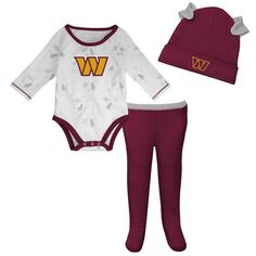 Белый/бордовый комбинезон Washington Commanders Dream Team для новорожденных и младенцев, комплект со штанами и шапкой Outerstuff