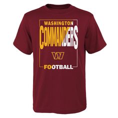 Молодежная футболка бордового цвета Washington Commanders Coin Toss Outerstuff