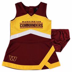 Бордовое платье-джемпер Washington Commanders Cheer Captain для девочек-младенцев и комплект шароваров Outerstuff