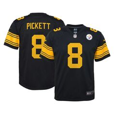 Молодежная черная игровая майка Nike Kenny Pickett Pittsburgh Steelers Nike