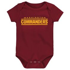 Бордовое боди с логотипом Washington Commanders для новорожденных Outerstuff