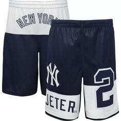 Молодежные шорты Derek Jeter Navy New York Yankees Pandemonium с именем и номером Outerstuff
