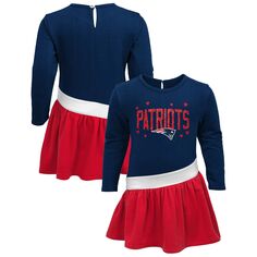 Трикотажное платье New England Patriots от сердца к сердцу для девочек темно-синего/красного цвета Outerstuff