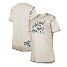Женская белая футболка с разрезом New Era New York Yankees Team New Era