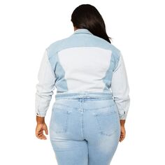 Женская джинсовая куртка-кокон Shay больших размеров с поясом и поясом Poetic Justice