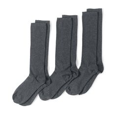 Женские однотонные брючные носки с бесшовным мыском, комплект из 3 шт. Lands&apos; End