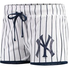 Женские спортивные шорты белого/темно-синего цвета New York Yankees Vigor для сна Unbranded
