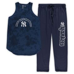 Женский спортивный темно-синий комплект New York Yankees из джерси больших размеров, майка и брюки для сна Unbranded