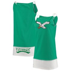 Женская жареная одежда Kelly Green Philadelphia Eagles винтажное платье-майка Unbranded