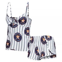 Женская белая майка Concepts Sport Houston Astros Reel со сплошным принтом и шорты для сна Unbranded