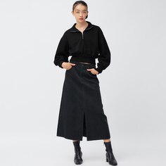 Вельветовая длинная юбка А- силуэта +E GU, серый