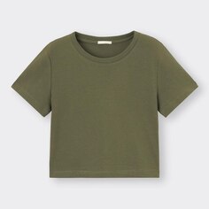 Хлопковая мини- футболка OSA+EC GU, оливковый
