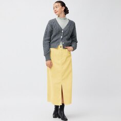 Вельветовая длинная юбка А- силуэта +E GU, желтый
