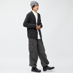Джинсовые суперширокие брюки-карго GU, серый