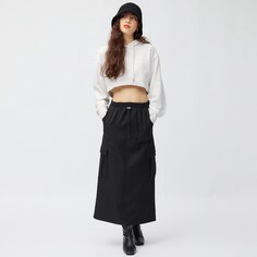Длинная юбка карго с флисовой подкладкой Q GU, черный