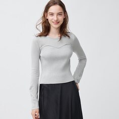 Прозрачный комбинированный свитер Q+E GU, серый