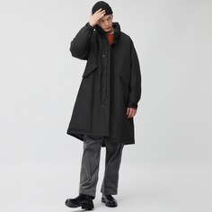 Модное пальто с утепленной подкладкой GU, черный