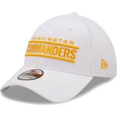 Мужская кепка New Era White Washington Commanders Wordmark Iced II 39THIRTY Flex Hat