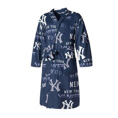 Мужской спортивный темно-синий халат New York Yankees Windfall из микрофлиса по всей длине