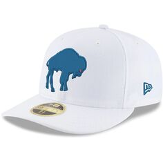 Мужская облегающая шляпа New Era White Buffalo Bills с историческим логотипом Omaha Low Profile 59FIFTY