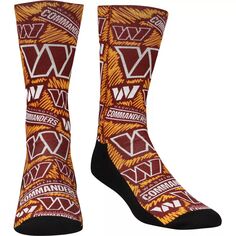 Мужские носки Rock Em, бордовые носки Washington Commanders с логотипом Sketch Crew