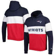Мужской красный пуловер с капюшоном New England Patriots с цветными блоками Current New Era