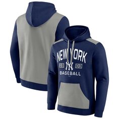 Мужской пуловер с капюшоном New York Yankees Chip In Team темно-синего/серого цвета Fanatics