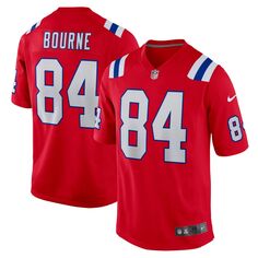 Мужская красная игровая майка Kendrick Bourne New England Patriots Nike