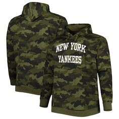Мужской камуфляжный пуловер с капюшоном New York Yankees со сплошным принтом