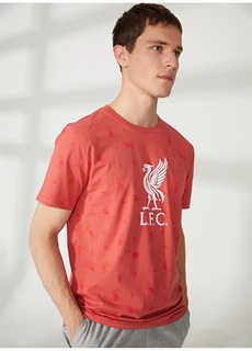 Красная мужская футболка с принтом Liverpool Never Say Never