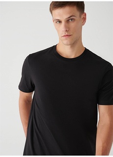 Простая черная мужская футболка стандартного кроя с круглым вырезом Mavi