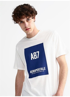 Белоснежная мужская футболка с круглым вырезом с принтом E-GREK Aeropostale
