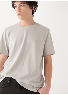 Однотонная светло-серая мужская футболка стандартного кроя с круглым вырезом Mavi
