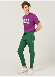 Зеленые мужские спортивные штаны со стандартной талией и вышивкой стандартной формы Ucla