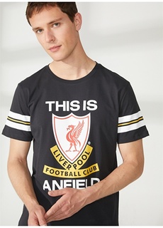 Мужская футболка антрацитового цвета с принтом Liverpool Never Say Never