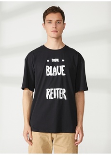 Черная мужская футболка оверсайз с принтом Art License Never Say Never