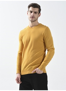 Желтый мужской свитер с круглым вырезом Network