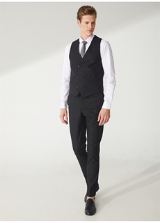 Черный мужской костюм Slim Fit с нормальной талией Süvari