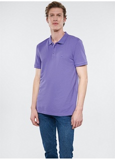 Однотонная фиолетовая мужская футболка-поло Mavi