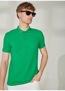 Простая зеленая мужская футболка с воротником поло Mavi