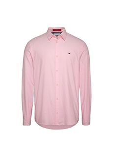 Однотонная розовая мужская рубашка Tommy Jeans